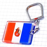 キーホルダー・マリアンヌ赤い帽子フランス国旗トリコロール青白赤