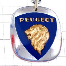 キーホルダー・プジョー金色ライオン車エッソ石油ゴールド PEUGEOT ESSO BOURBON FRANCE EXXONMOBIL USA
