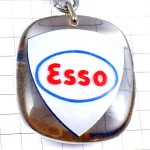 キーホルダー・プジョー金色ライオン車エッソ石油ゴールド PEUGEOT ESSO BOURBON FRANCE EXXONMOBIL USA