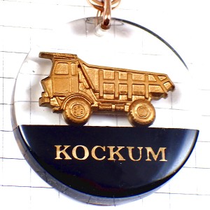 キーホルダー・大型トラック車ゴールド金色ダンプカー