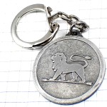 キーホルダー・プジョー車ライオン銀色シルバーエンブレム最初期のロゴ PEUGEOT-FRERES PEUGEOT FRANCE