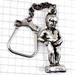 キーホルダー・ベルギー噴水の小便小僧シルバー銀色 MANNEKEN BRUXELLE BELGIUM