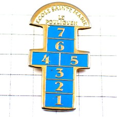 ピンバッジ・数字1から7青ブルー水色