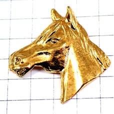 ピンバッジ・馬の頭ゴールド金色