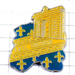 ピンバッジ・シャロン十字や百合の紋章 CHALONS CHAMPAGNE LYS FRANCE