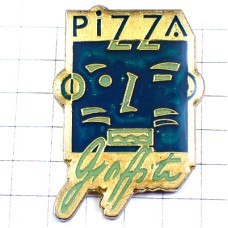 ピンバッジ・ピザ屋さん人の顔グラフィティ PIZZA GRAFFITI
