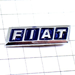 ピンバッジ・フィアット車エンブレムFIAT紺色ロゴ銀色シルバー FIAT ITALIA ITALY