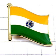 ピンバッジ・インド国旗アショーカチャクラ法輪