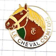 ピンバッジ・茶色い馬ウマ乗馬