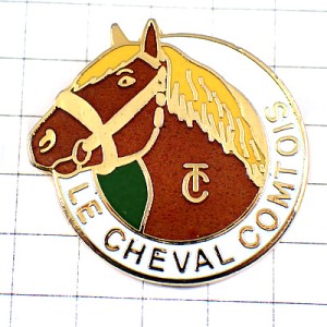 ピンバッジ・茶色い馬ウマ乗馬