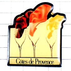 ピンバッジ・プロヴァンスのワイン葡萄酒グラス白ロゼ赤 WINE COTES-DE-PROVENCE PROVENCE FRANCE