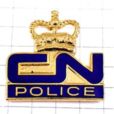 ピンバッジ・カナダナショナル鉄道警察ＣＮポリス王冠ゴールド金色