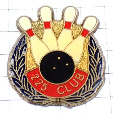 ピンバッジ・ボウリングのピンと球/225クラブ月桂樹 BOWLING 225-CLUB