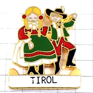 ピンバッジ・ダンス民族舞踊オーストリアの民族衣装エーデルワイスの花チロル TIROL AUSTRIA