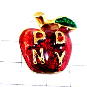 ピンバッジ・ニューヨーク大好きハート型リンゴ林檎アメリカ/USA米国 NEW-YORK-POLICE-DEPARTMENT