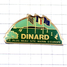 ピンバッジ・ディナール海岸アメリカ欧州旗EU欧州連合フランス国旗ブルターニュ DINARD BRETAGNE FRANCE EUROPE FLAG