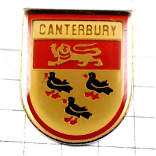 ピンバッジ・ライオンと鴨の紋章カンタベリー英国イギリスUK CANTERBURY ENGLAND