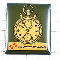 ピンバッジ・ストップウォッチ時計スイス国旗の赤い十字タイミング