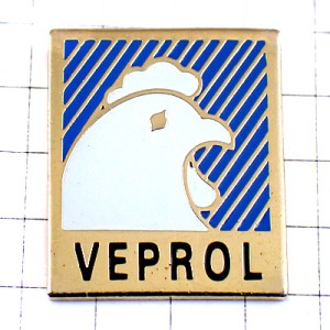 ピンバッジ・白いニワトリ鶏トリ鳥