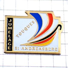 ピンバッジ・フランスとドイツ国旗柄の船ボート姉妹都市 FLAG FRANCE GERMANY DEUTSCHLAND TOUQUES