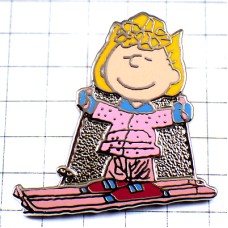 ピンバッジ・スヌーピー漫画ルーシーのスキー SNOOPY SALLY-BROWN UFS