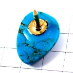 ピンバッジ・トルコ石ターコイズ天然石 GEOLOGIE TURQUOISE STONE