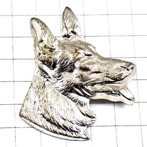 ピンバッジ・イヌ犬シルバー銀色