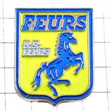 ピンバッジ・ブルー青い馬の紋章