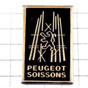 ピンバッジ・プジョー黒いライオン車ロゴ PEUGEOT SOISSONS FRANCE