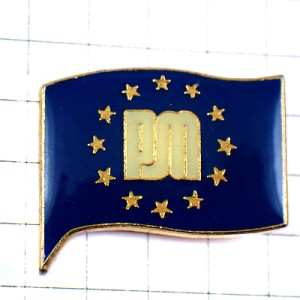 ピンバッジ・アルファベットPM欧州旗スター星EU欧州連合