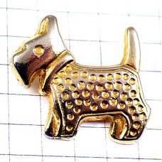 ピンバッジ・テリア犬ゴールド金色