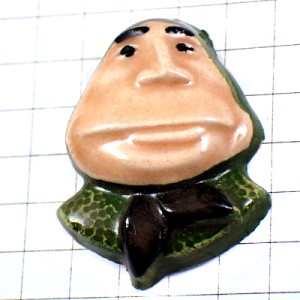 ピンバッジ・ミッテラン大統領カエル蛙