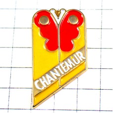 ピンバッジ・チョウチョウ赤い蝶々 CHANTEMUR BUTTERFLY FRANCE