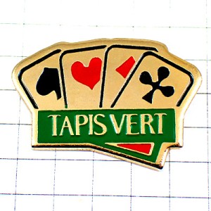 ピンバッジ・トランプの札カード４枚