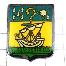 ピンバッジ・帆船エルミン紋章ブルターニュ地方 SAINT-QUAY-PORTRIEUX FRANCE ピンバッジ・帆船エルミン紋章ブルターニュ地方 SAINT-QUAY-PORTRIEUX FRANCE