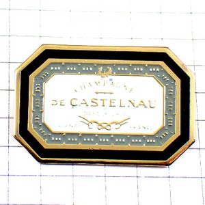 ピンバッジ・シャンパーニュのラベル型シャンパン葡萄酒