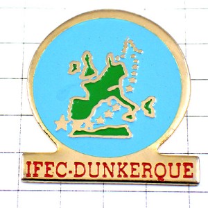 ピンバッジ・ヨーロッパ欧州の地図型ダンケルク星スター