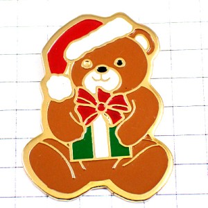 ピンバッジ・熊のぬいぐるみクリスマス贈り物 CHRISTMAS NEW-YEAR TEDDY-BEAR