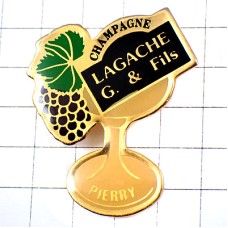 ピンバッジ・シャンパングラス葡萄酒シャンパーニュ