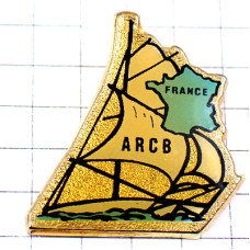 ピンバッジ・ボート帆船フランス地図型ヨット ピンバッジ・ボート帆船フランス地図型ヨット
