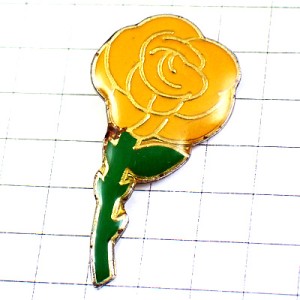 ピンバッジ・黄色いバラ薔薇の花イエローローズ