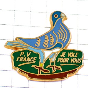 ピンバッジ・青いハト鳩ブルー