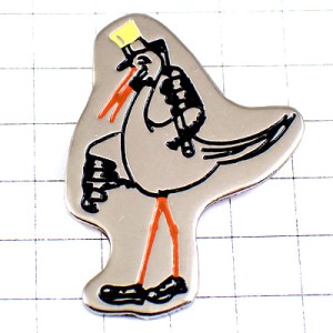 ピンバッジ・足の長い鳥のゴルファーゴルフクラブ