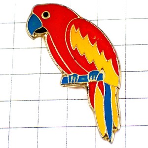 ピンバッジ・赤い鸚鵡オウム熱帯の鳥