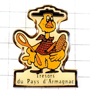 ピンバッジ・黄色い鳥アルマニャックの宝トウモロコシとうもろこし