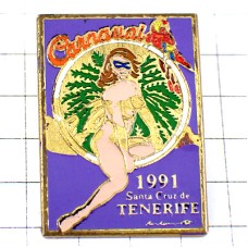 ピンバッジ・青いマスクの女の子テネリフェ島