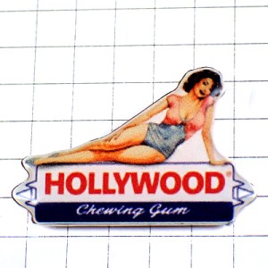 ピンバッジ・ハリウッド下着セクシー女の子チューインガムお菓子 HOLLYWOOD CHEWING-GUM FRANCE