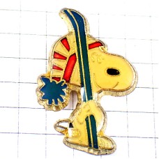 ピンバッジ・スヌーピー青いスキー板 SNOOPY SKIING