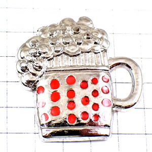 ピンバッジ・ビールジョッキ泡シルバー銀色お酒 BEER CHOPE FRANCE ピンバッジ・ビールジョッキ泡シルバー銀色お酒 BEER CHOPE FRANCE