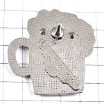 ピンバッジ・ビールジョッキ泡シルバー銀色お酒 BEER CHOPE FRANCE ピンバッジ・ビールジョッキ泡シルバー銀色お酒 BEER CHOPE FRANCE